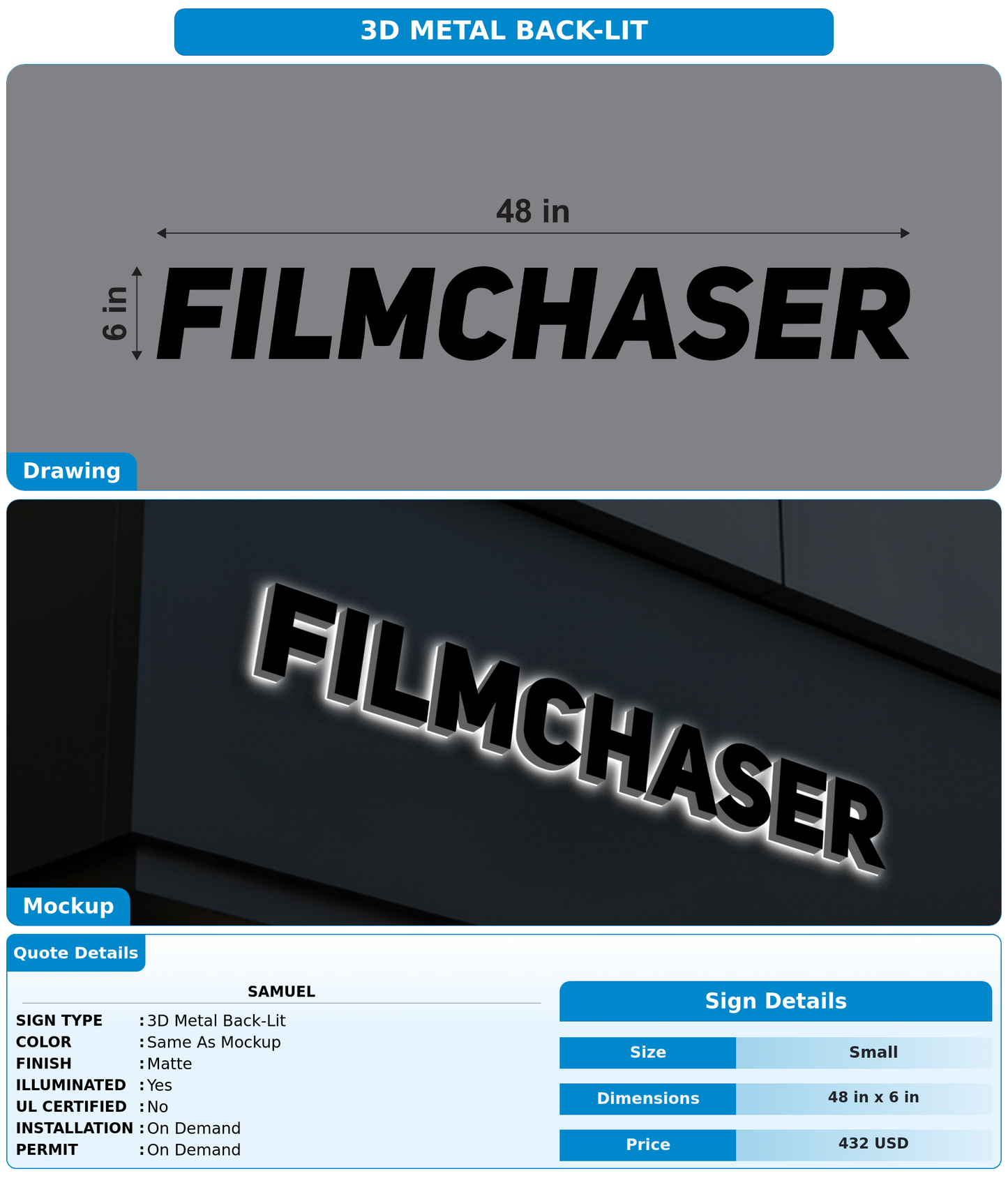 CUSTOM MOCKUP SIGN FOR Samuel