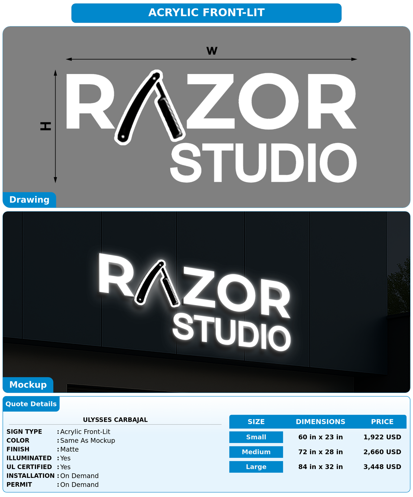 CUSTOM MOCKUP SIGN FOR Ulysses Carbajal