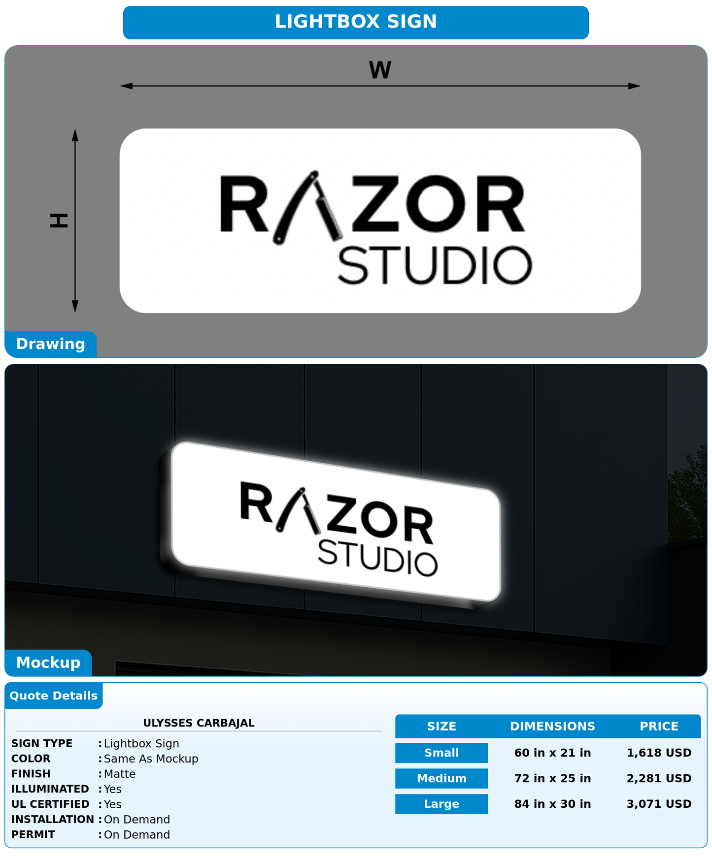 CUSTOM MOCKUP SIGN FOR Ulysses Carbajal