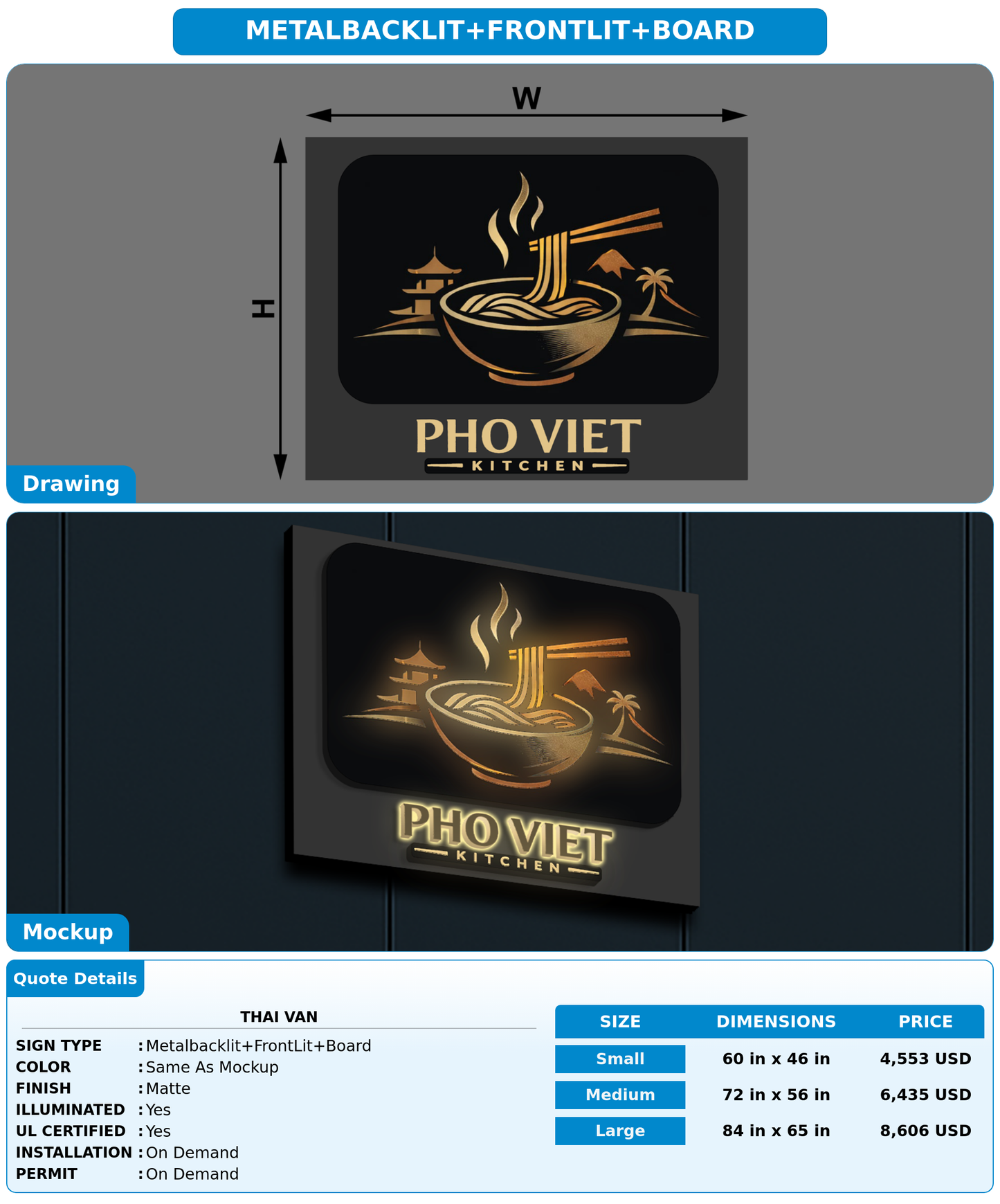 CUSTOM MOCKUP SIGN FOR Thai van