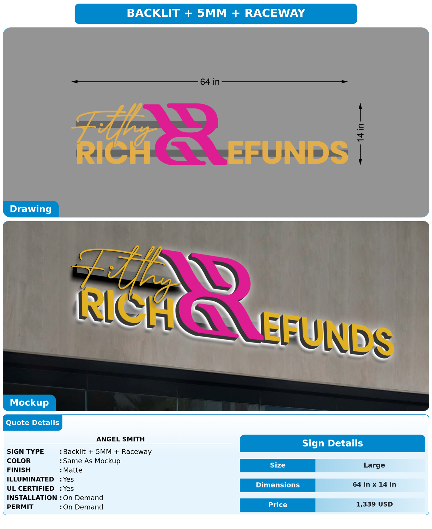 CUSTOM MOCKUP SIGN FOR Angel Smith