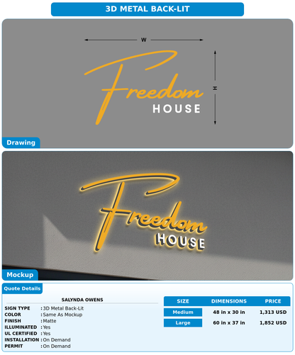 CUSTOM MOCKUP SIGN FOR Salynda Owens