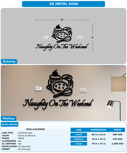 CUSTOM MOCKUP SIGN FOR Lydia Alexander