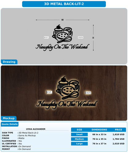 CUSTOM MOCKUP SIGN FOR Lydia Alexander