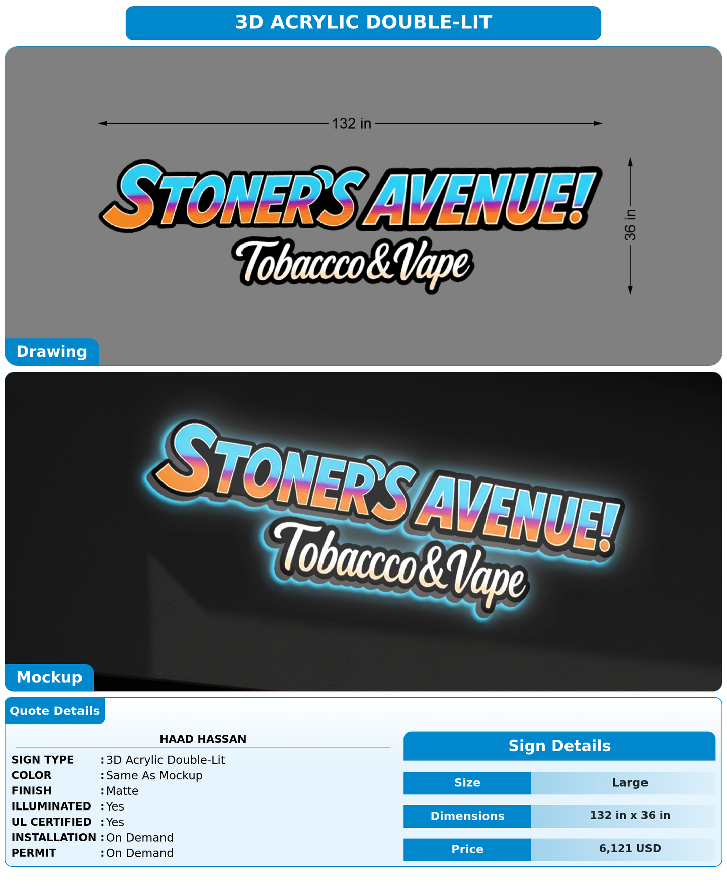 CUSTOM MOCKUP SIGN FOR Haad hassan