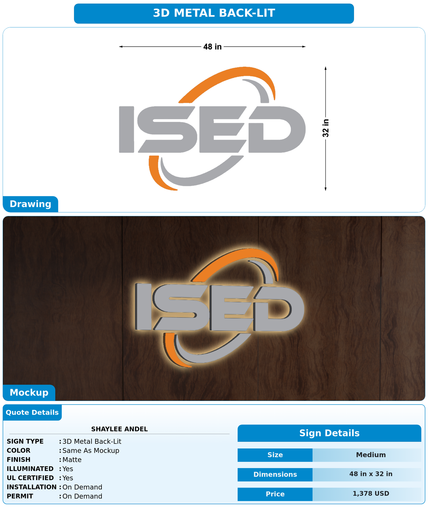 CUSTOM MOCKUP SIGN FOR Shaylee Andel