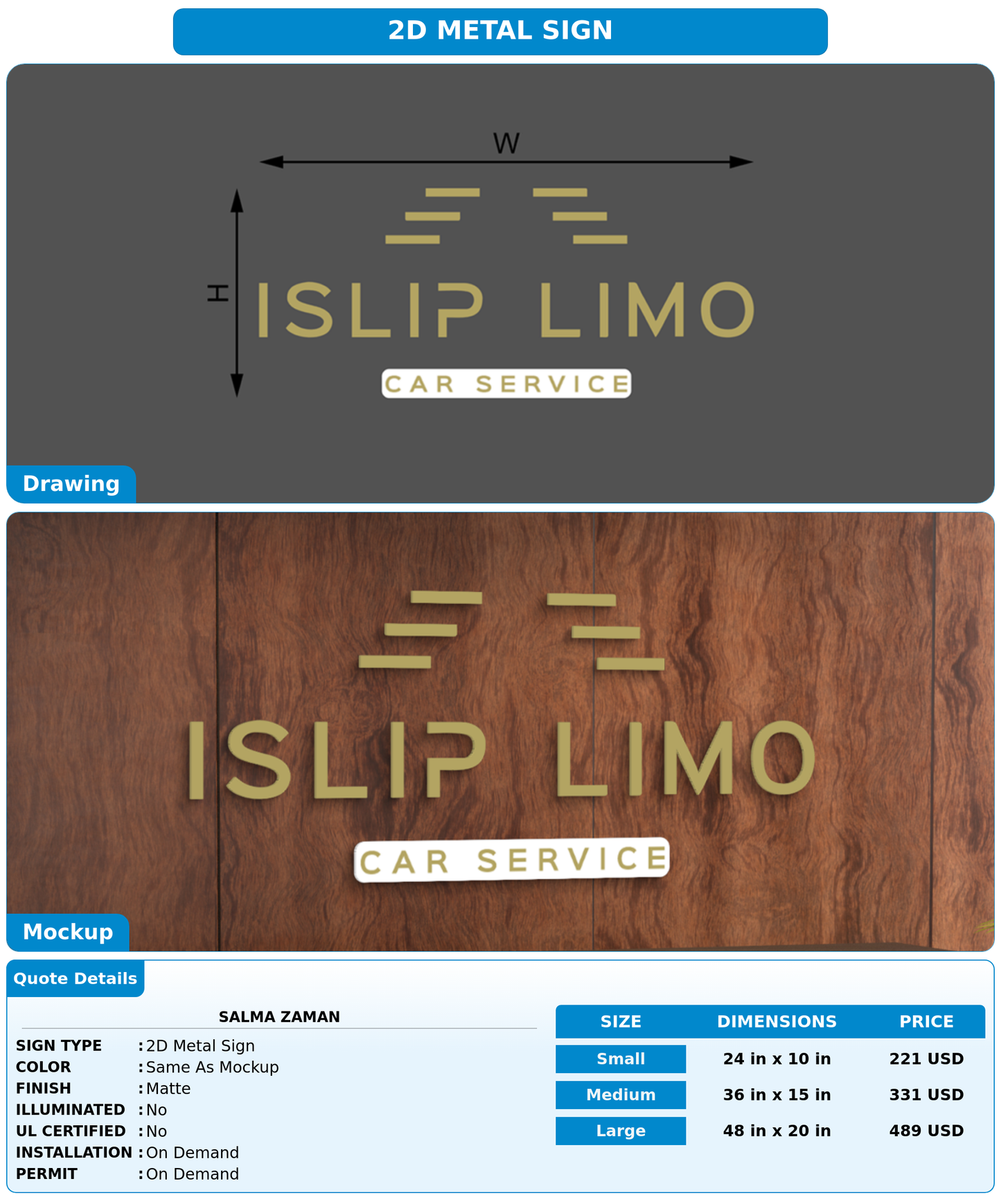 CUSTOM MOCKUP SIGN FOR Salma Zaman