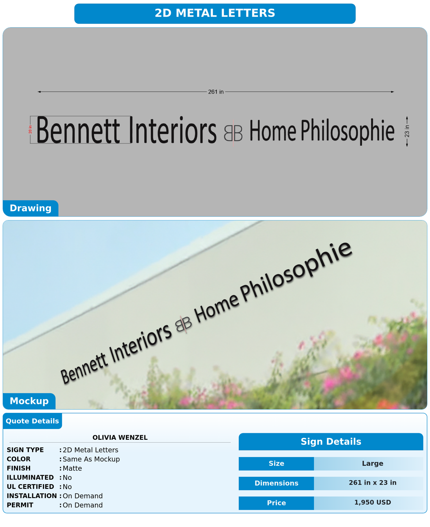 CUSTOM MOCKUP SIGN FOR Olivia Wenzel