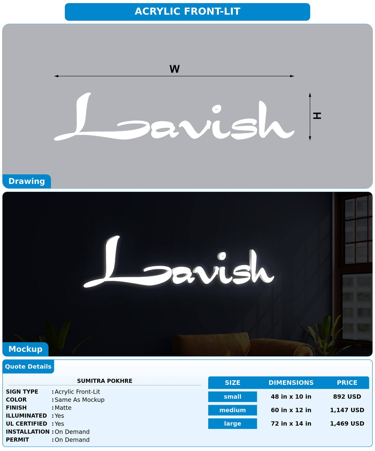 CUSTOM MOCKUP SIGN FOR Sumitra pokhre