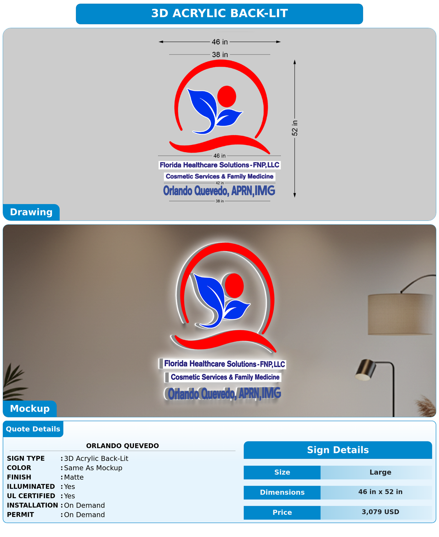 CUSTOM MOCKUP SIGN FOR Orlando Quevedo