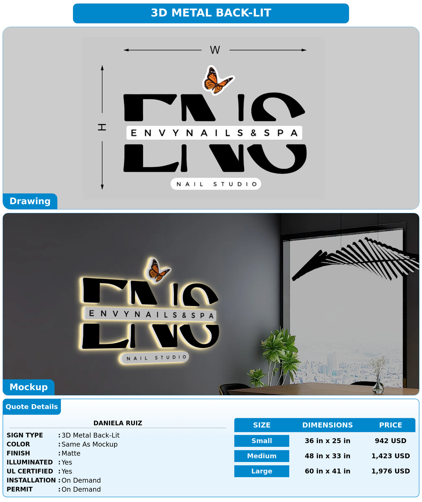 CUSTOM MOCKUP SIGN FOR Daniela Ruiz