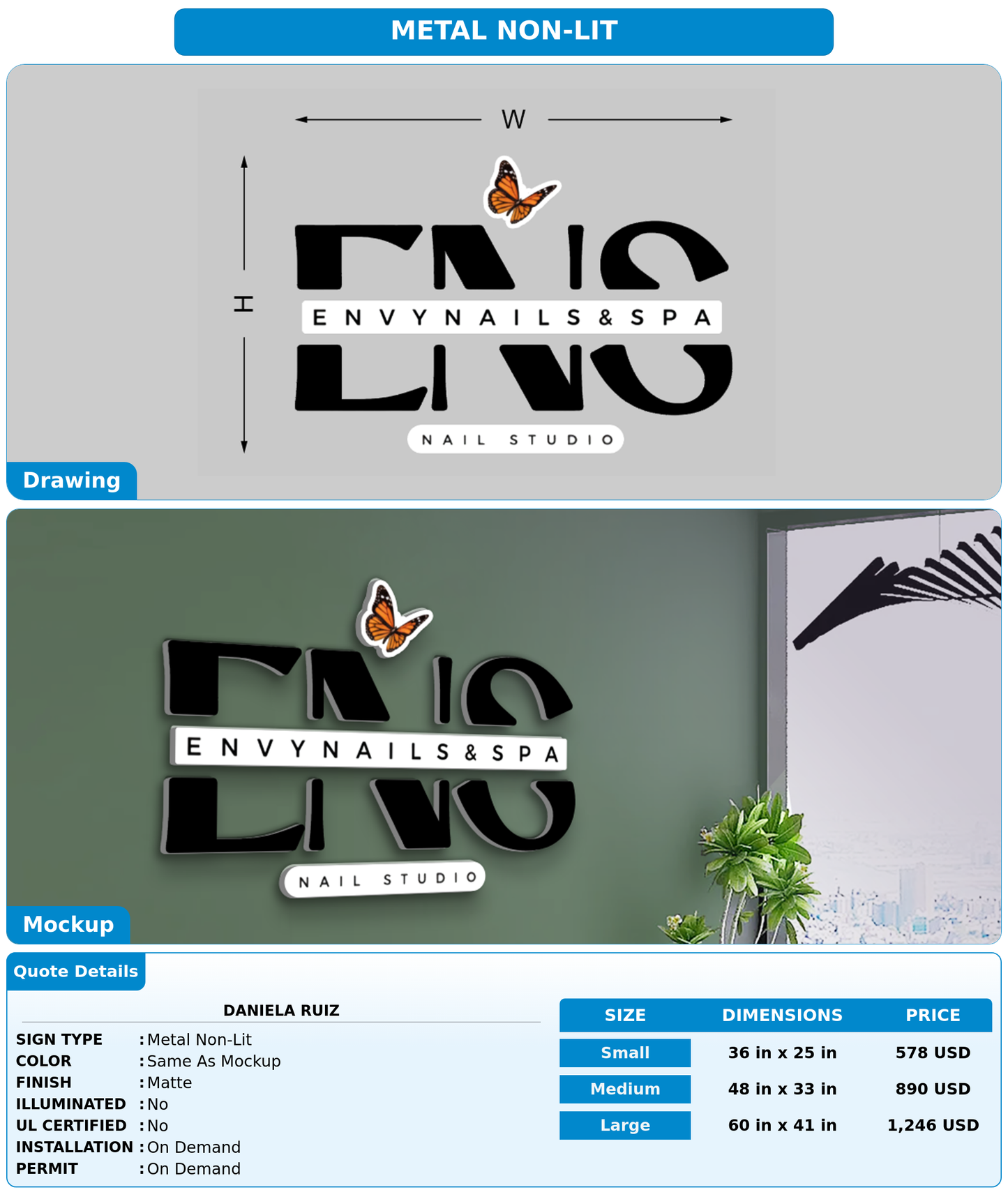 CUSTOM MOCKUP SIGN FOR Daniela Ruiz