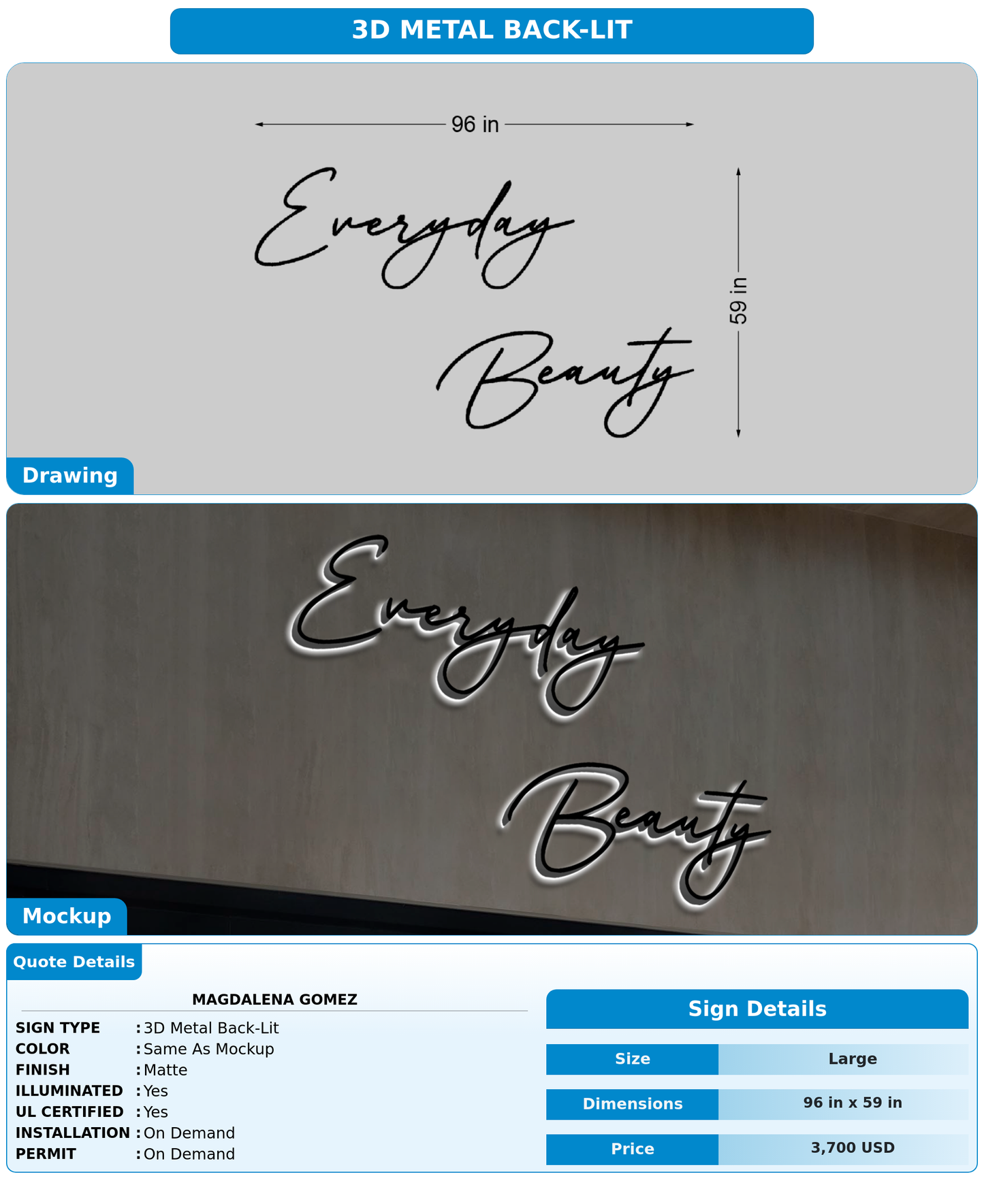 CUSTOM MOCKUP SIGN FOR Magdalena Gomez