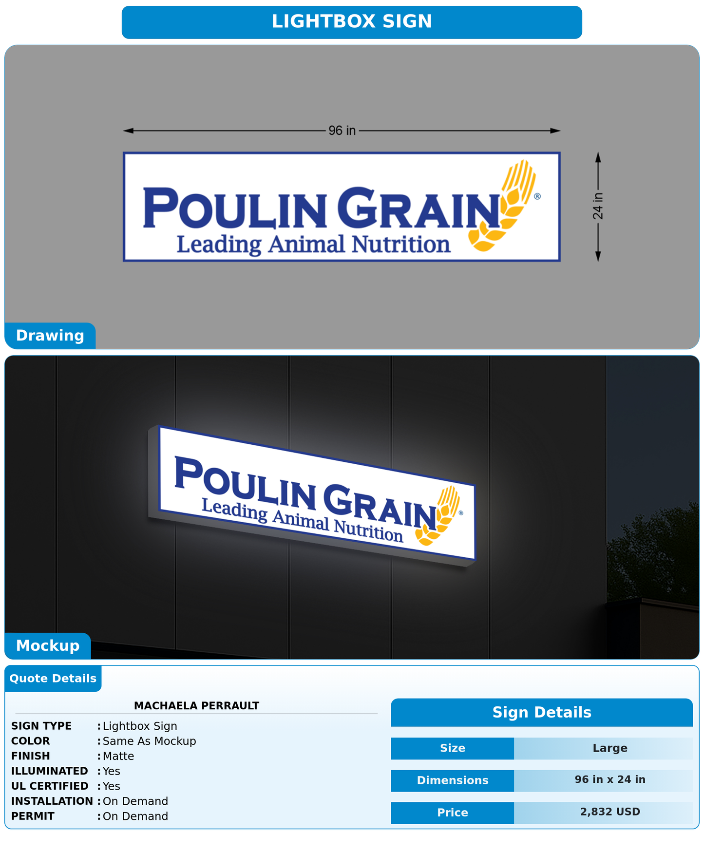 CUSTOM MOCKUP SIGN FOR Machaela Perrault