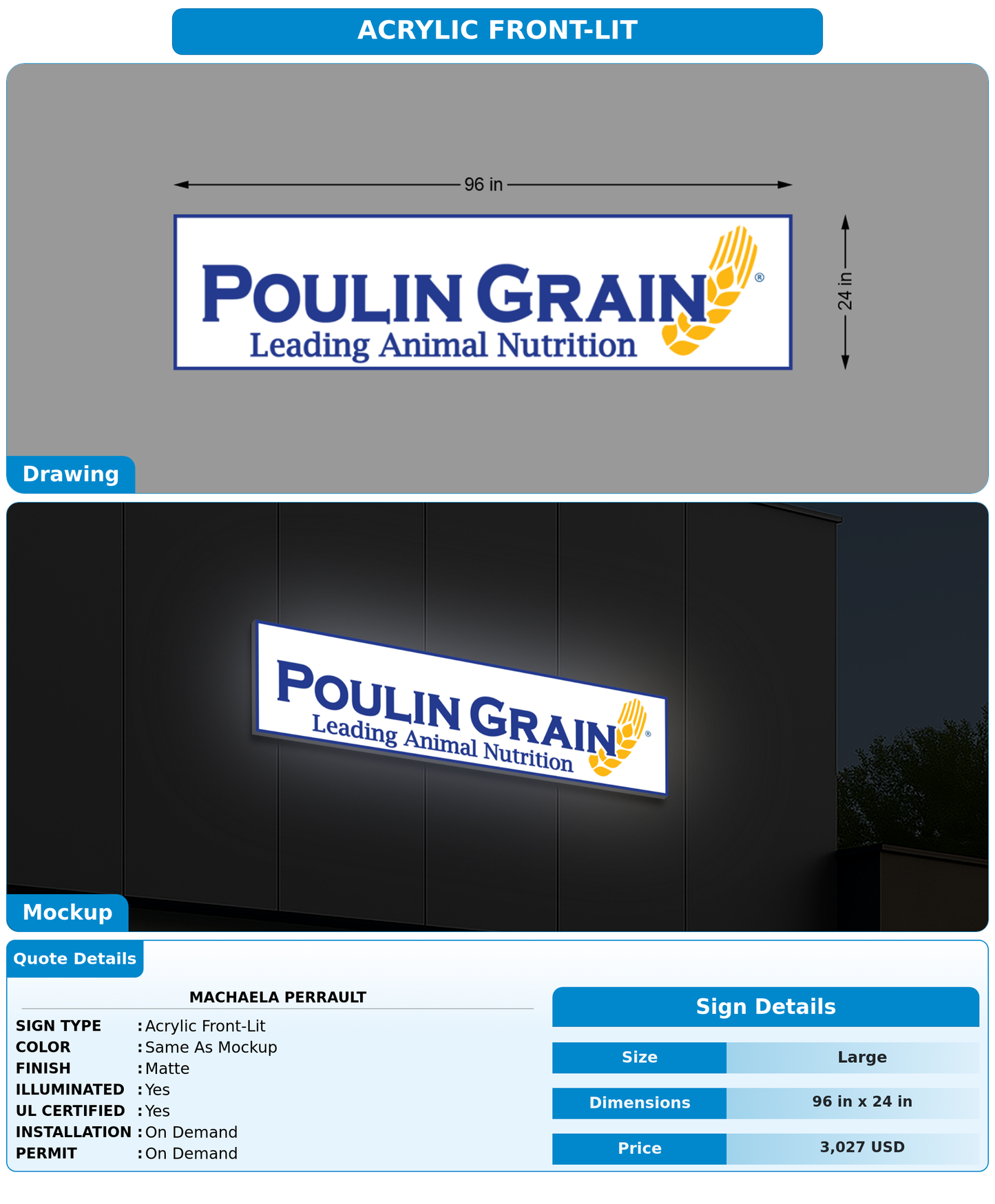 CUSTOM MOCKUP SIGN FOR Machaela Perrault