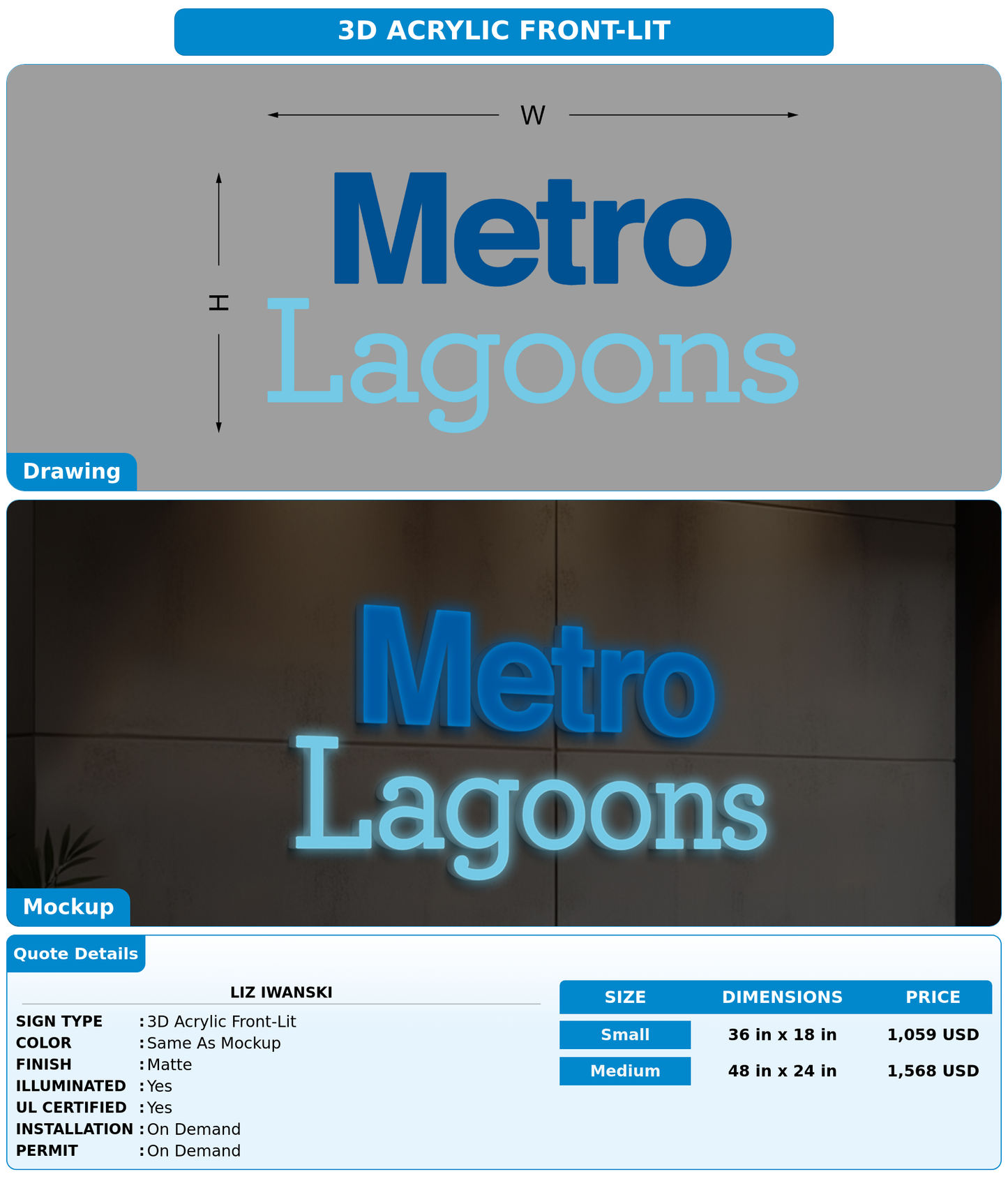 CUSTOM MOCKUP SIGN FOR Liz Iwanski