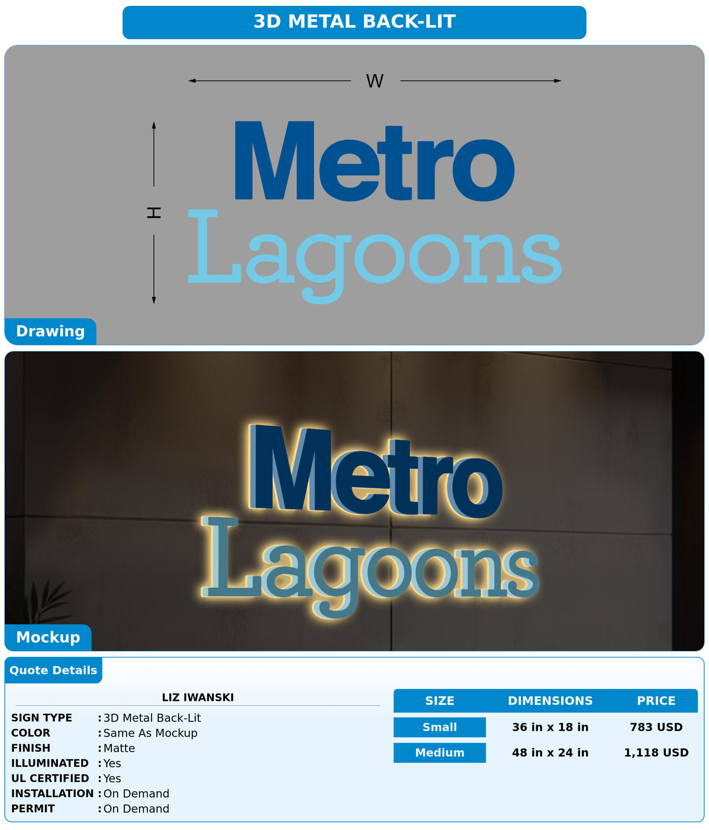 CUSTOM MOCKUP SIGN FOR Liz Iwanski