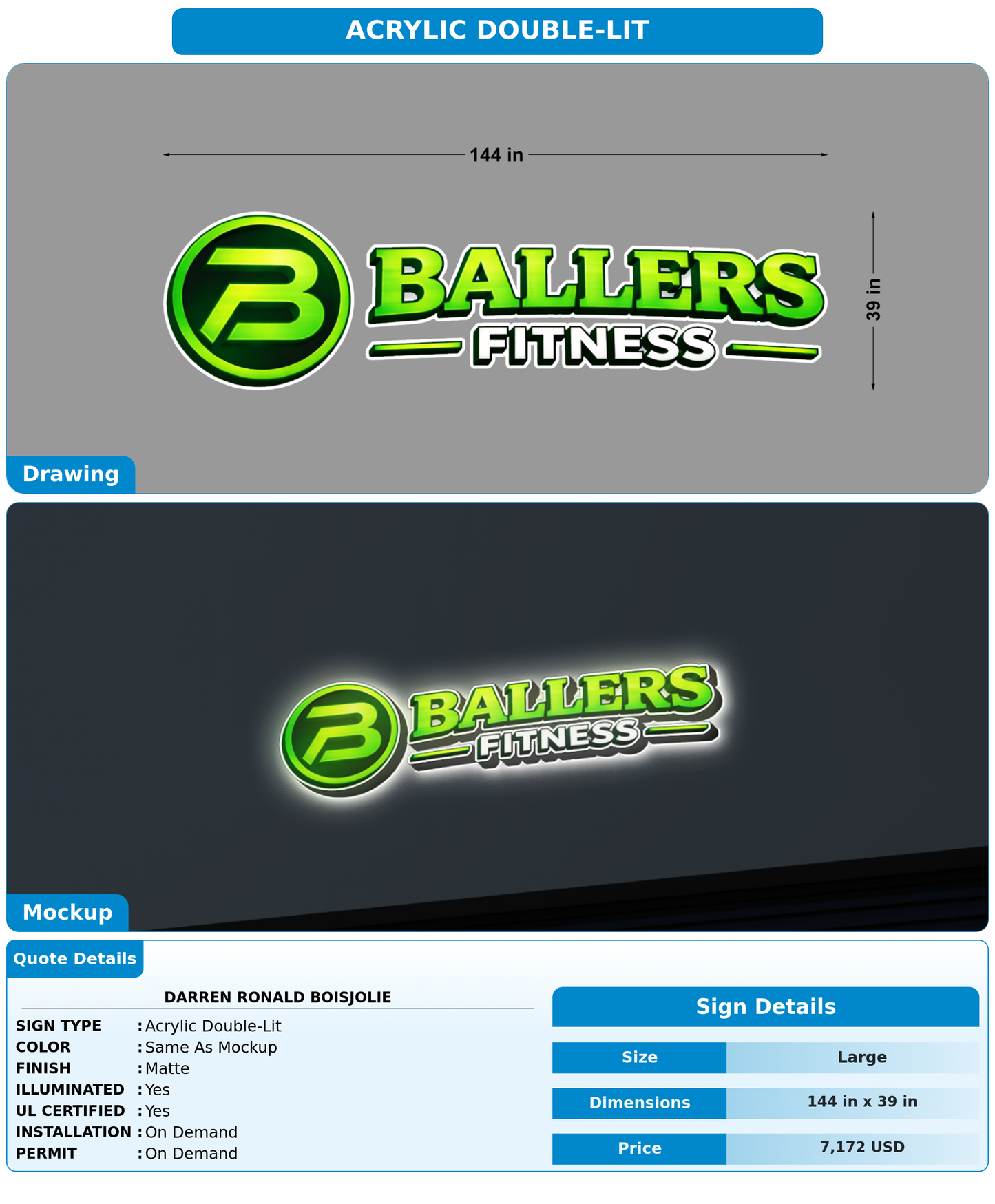 CUSTOM MOCKUP SIGN FOR darren ronald boisjolie