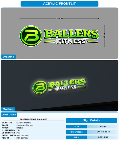 CUSTOM MOCKUP SIGN FOR darren ronald boisjolie