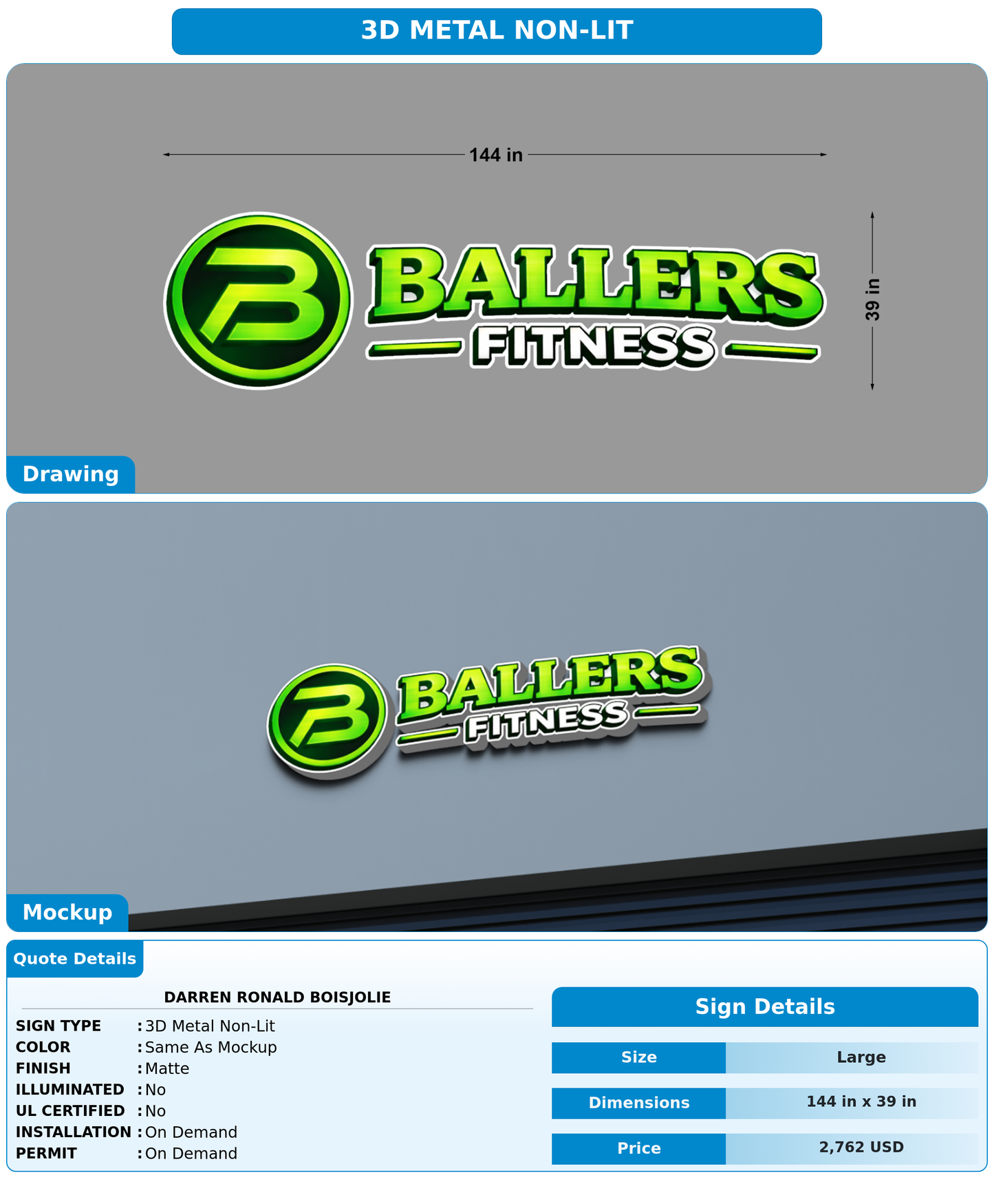CUSTOM MOCKUP SIGN FOR darren ronald boisjolie