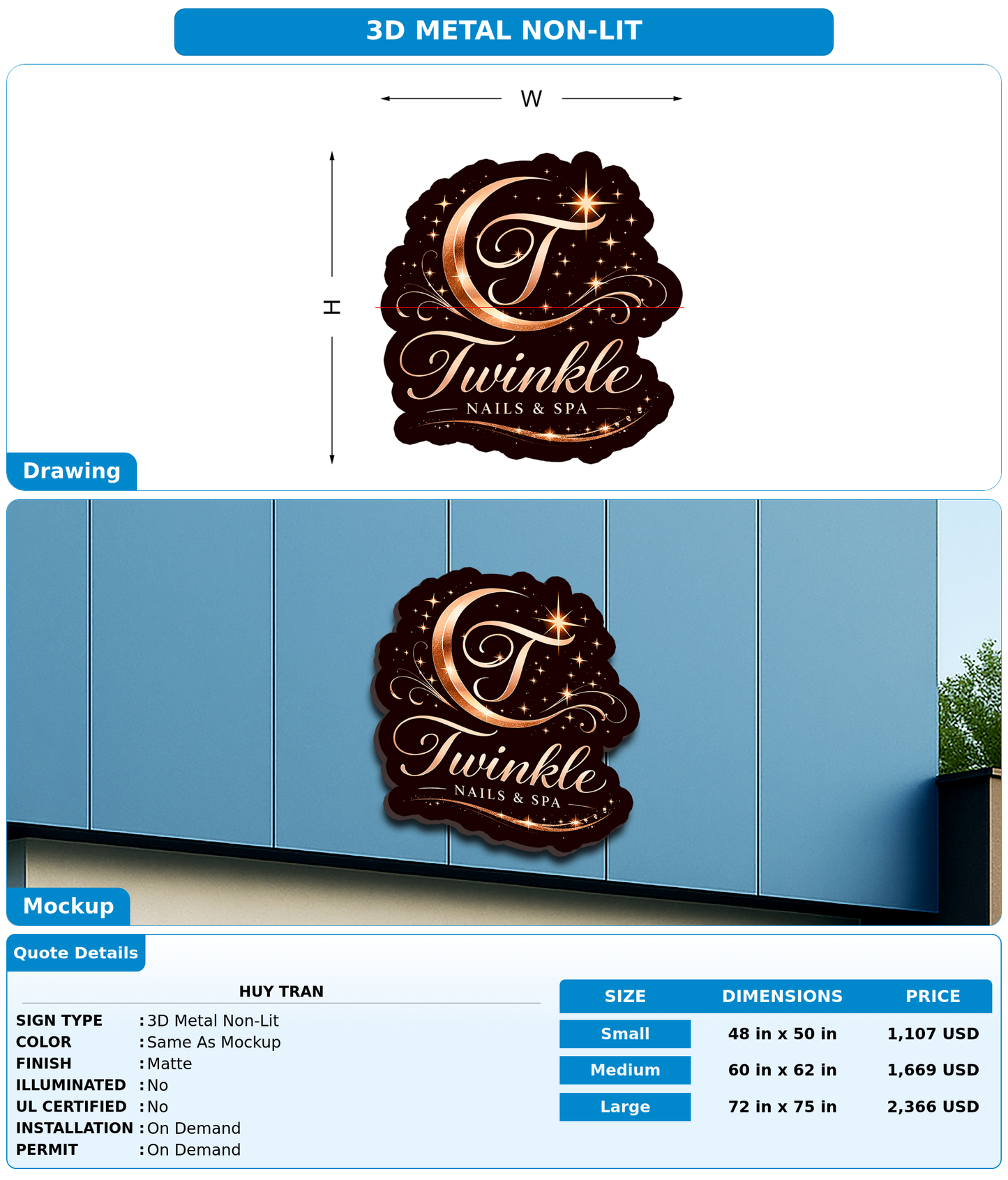 CUSTOM MOCKUP SIGN FOR Huy Tran