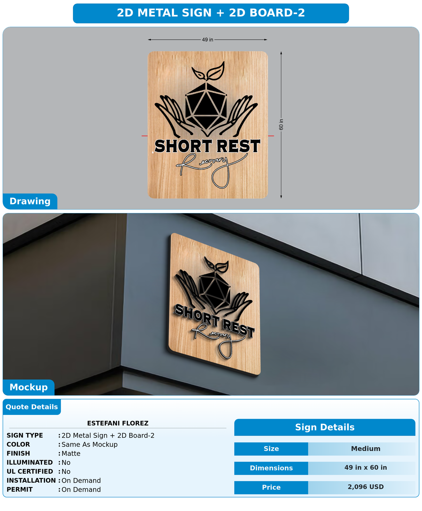 CUSTOM MOCKUP SIGN FOR Estefani Florez