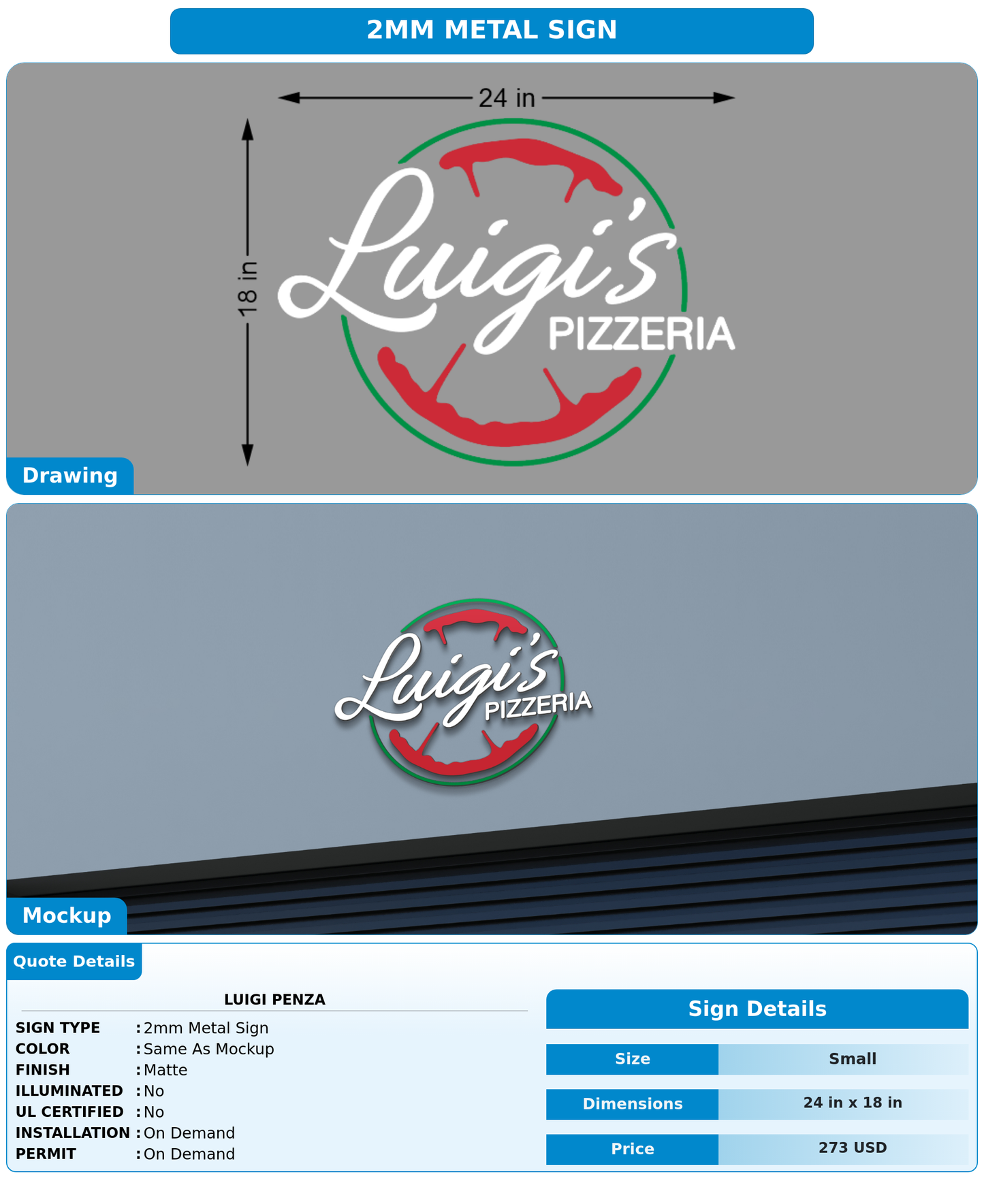 CUSTOM MOCKUP SIGN FOR Luigi Penza