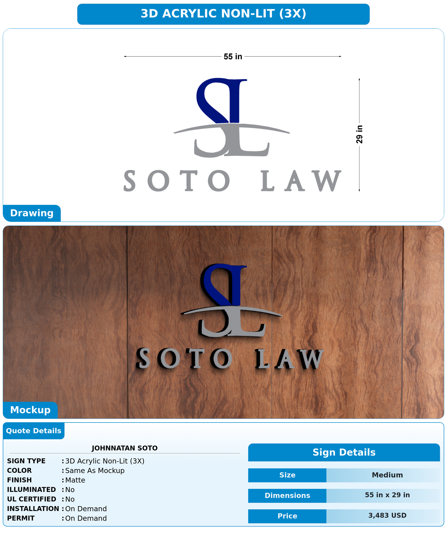 CUSTOM MOCKUP SIGN FOR Johnnatan Soto