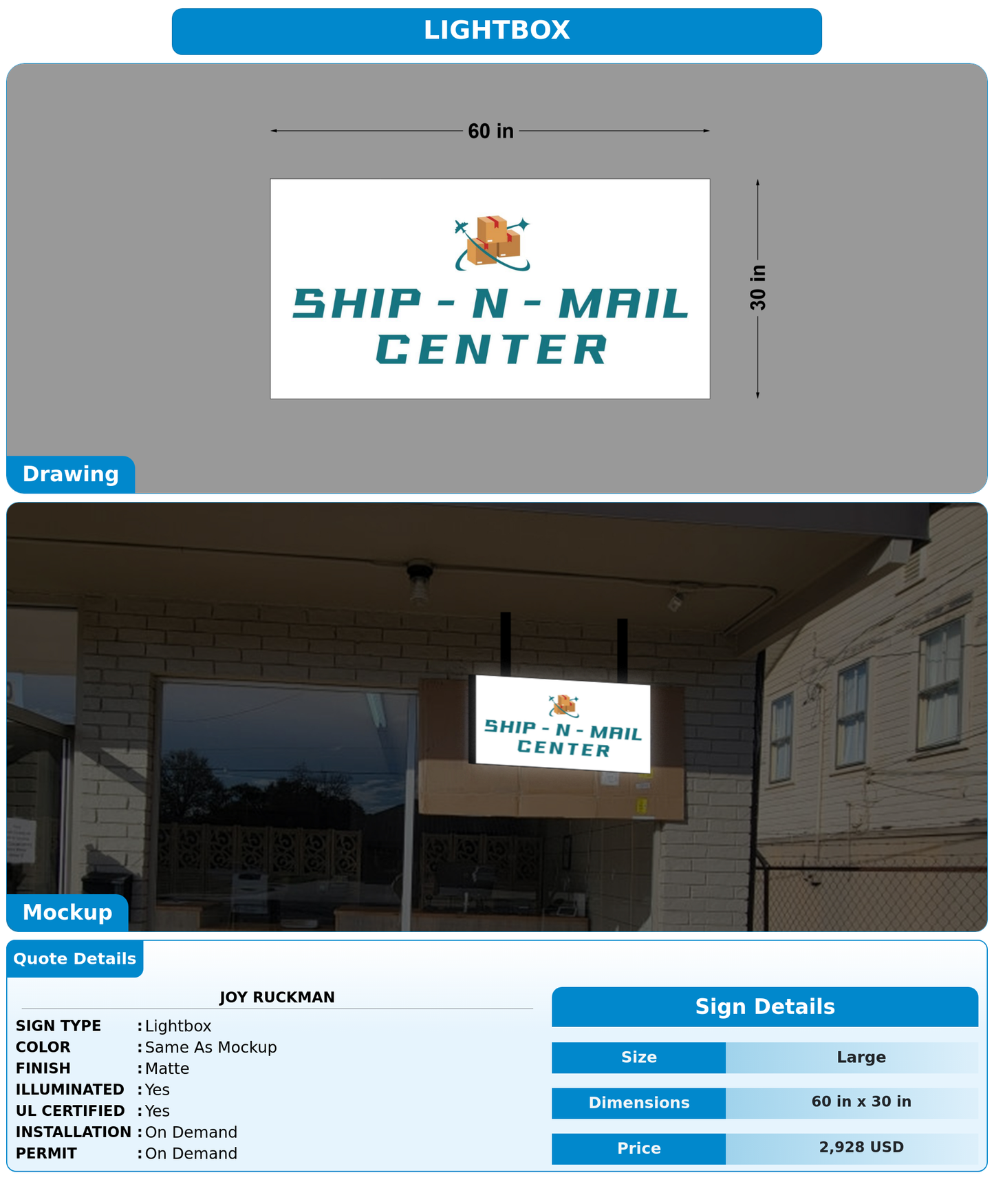 CUSTOM MOCKUP SIGN FOR Joy Ruckman
