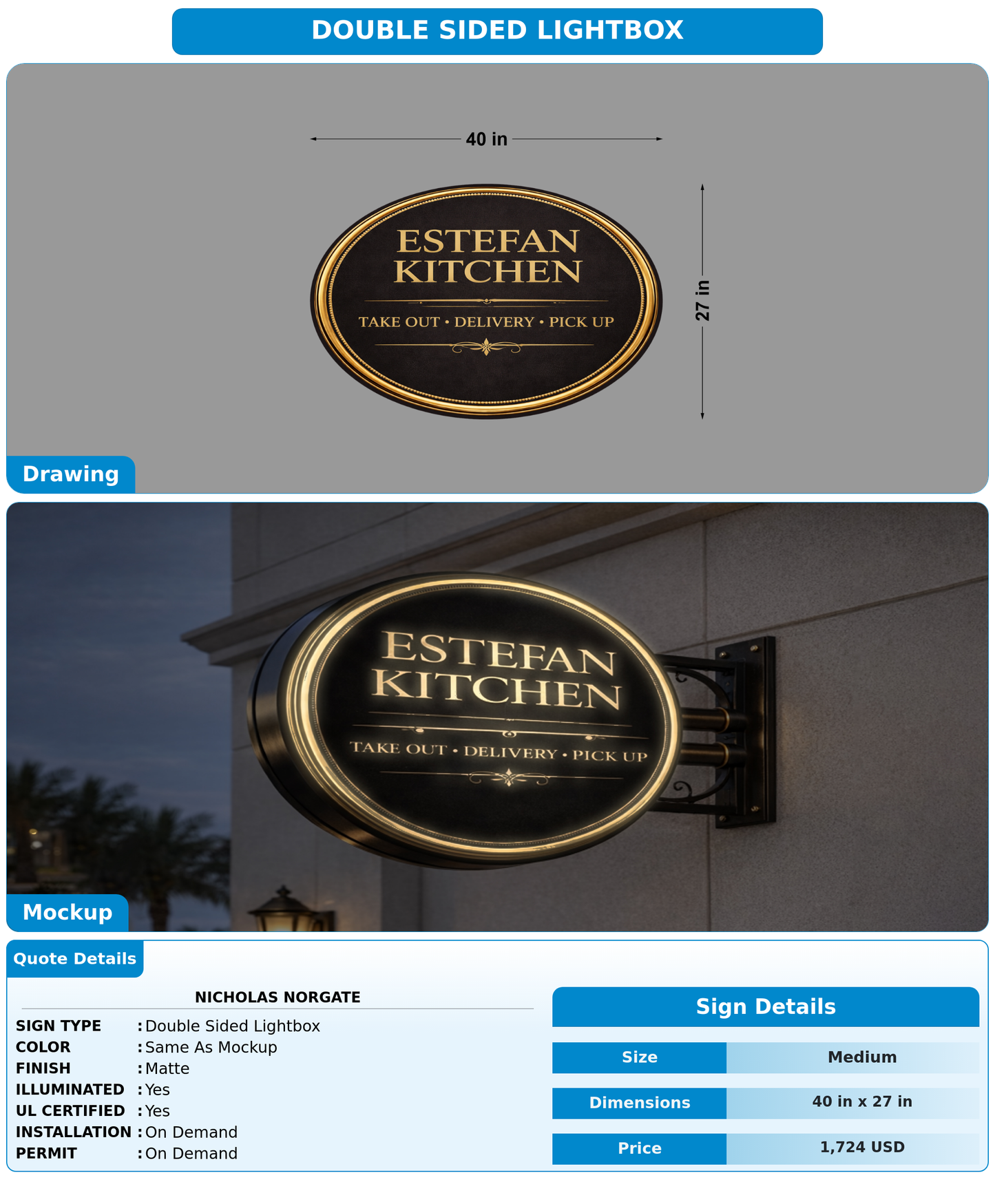 CUSTOM MOCKUP SIGN FOR Nicholas Norgate