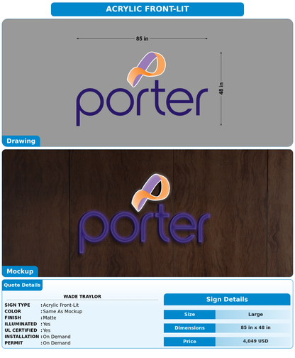 CUSTOM MOCKUP SIGN FOR Wade Traylor