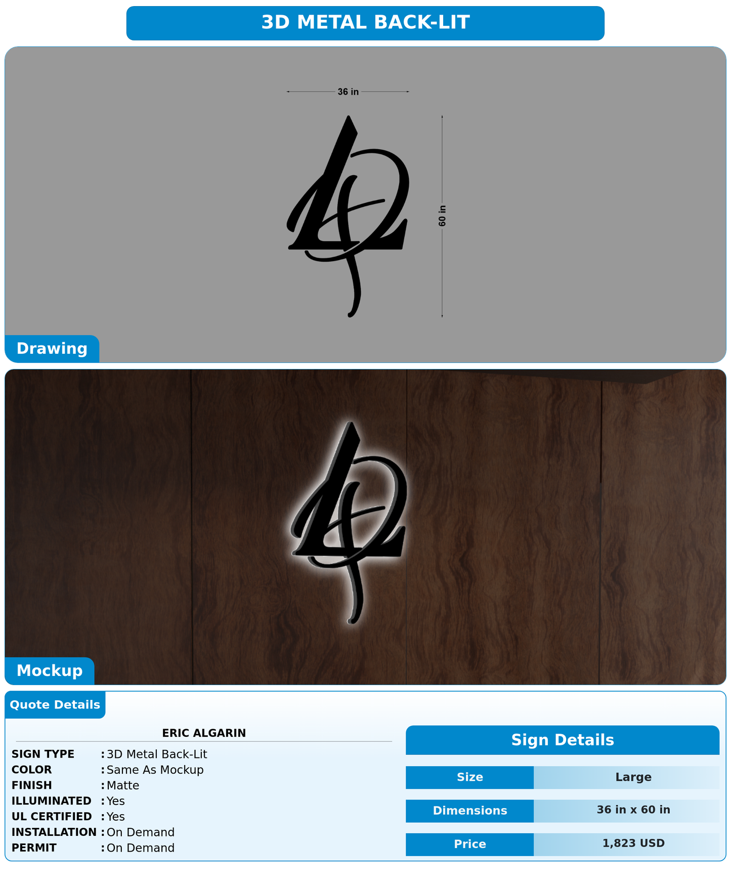 CUSTOM MOCKUP SIGN FOR Eric Algarin