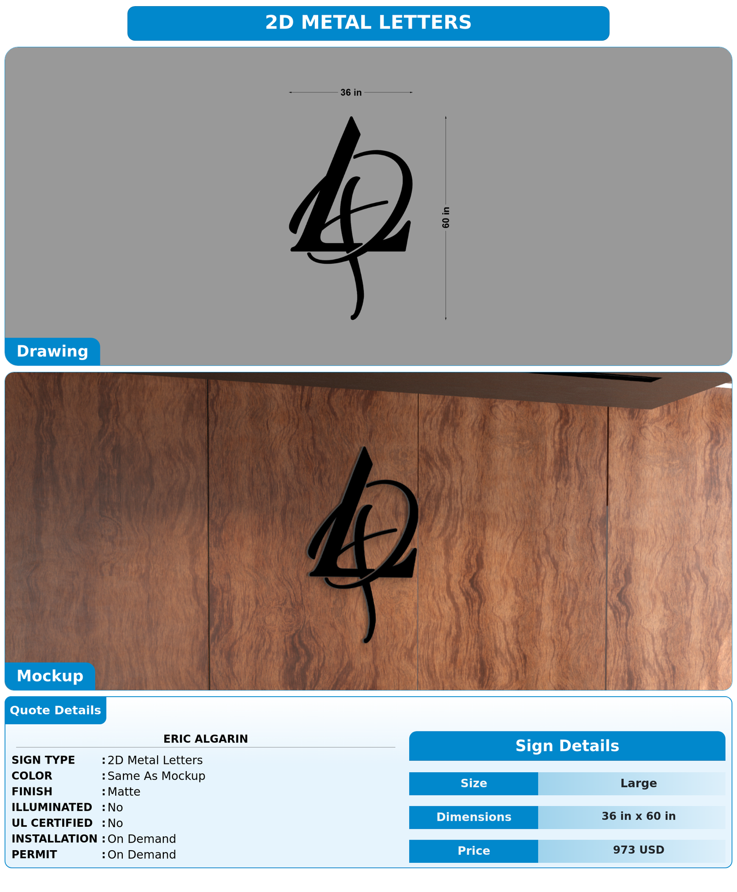 CUSTOM MOCKUP SIGN FOR Eric Algarin