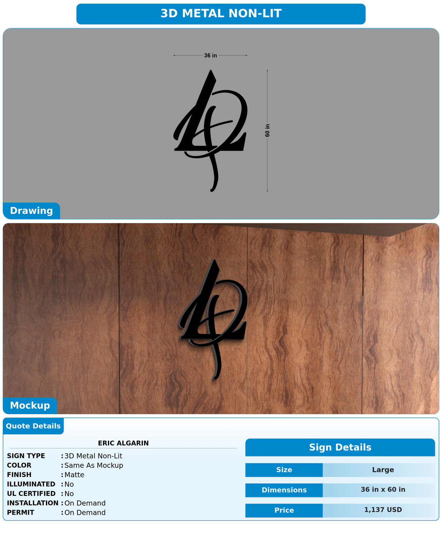 CUSTOM MOCKUP SIGN FOR Eric Algarin