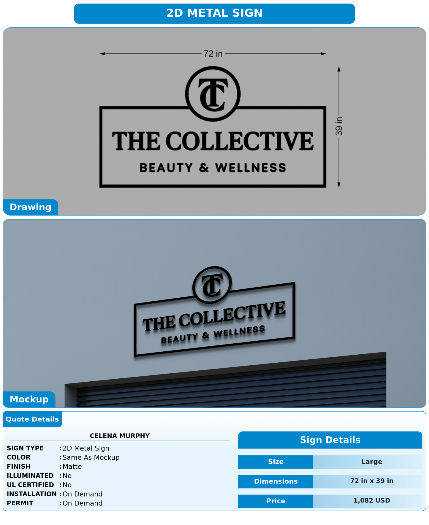 CUSTOM MOCKUP SIGN FOR Celena Murphy