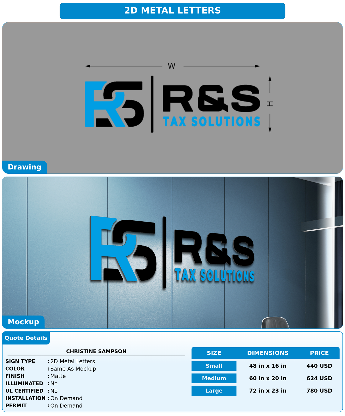 CUSTOM MOCKUP SIGN FOR Christine Sampson