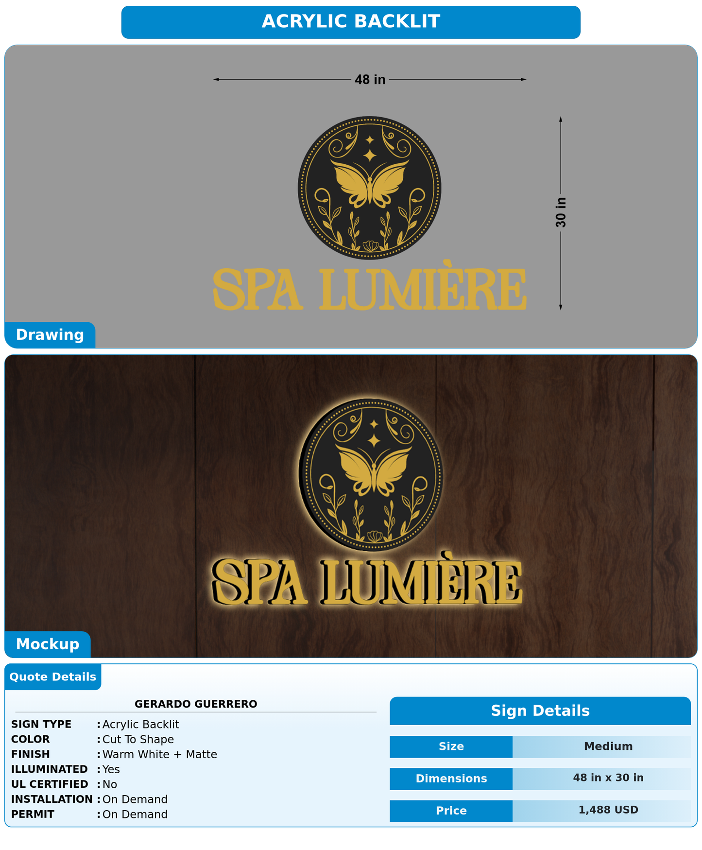 CUSTOM MOCKUP SIGN FOR Gerardo Guerrero