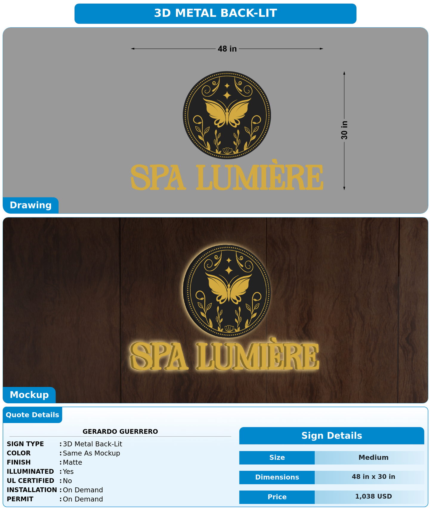 CUSTOM MOCKUP SIGN FOR Gerardo Guerrero