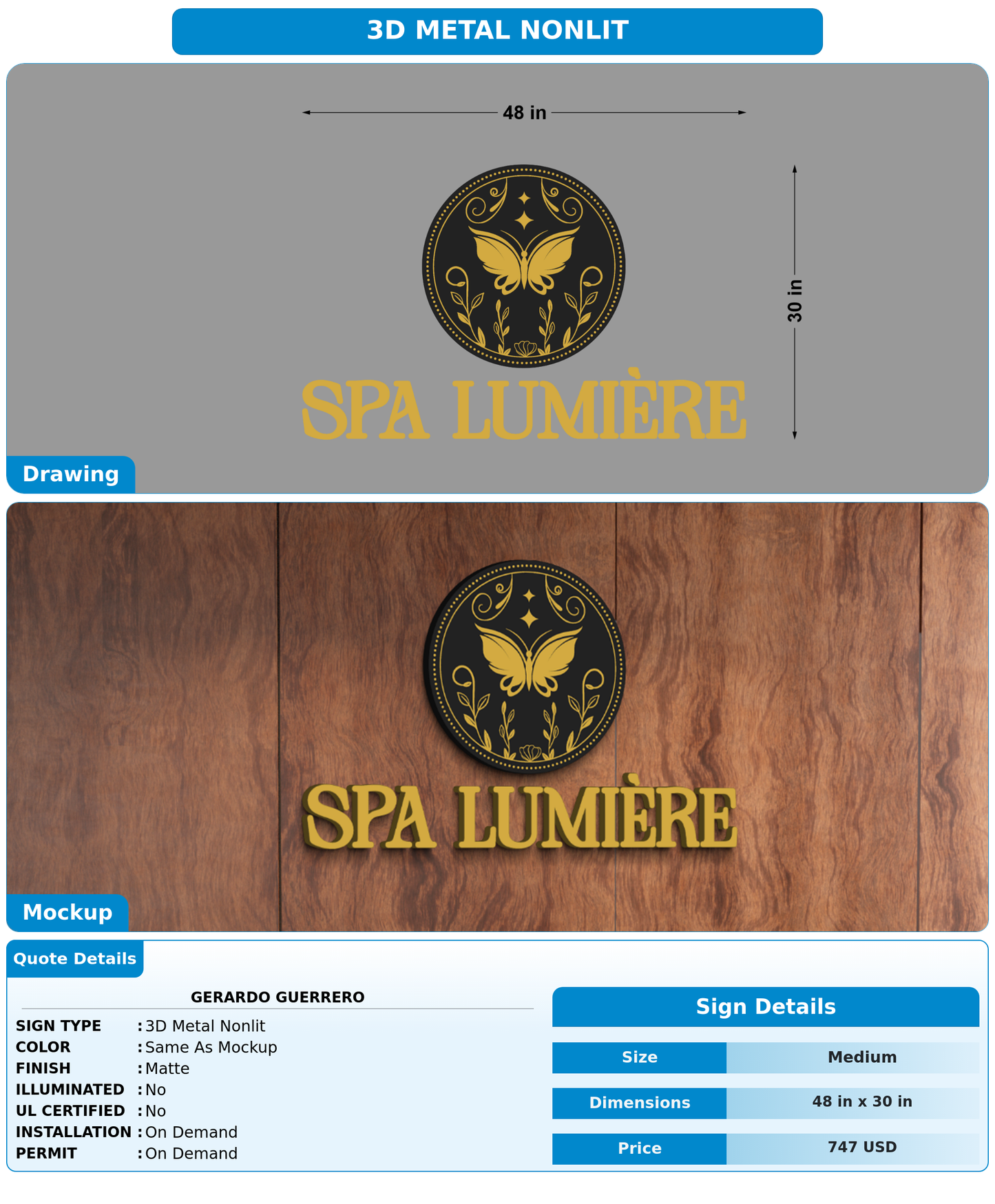 CUSTOM MOCKUP SIGN FOR Gerardo Guerrero