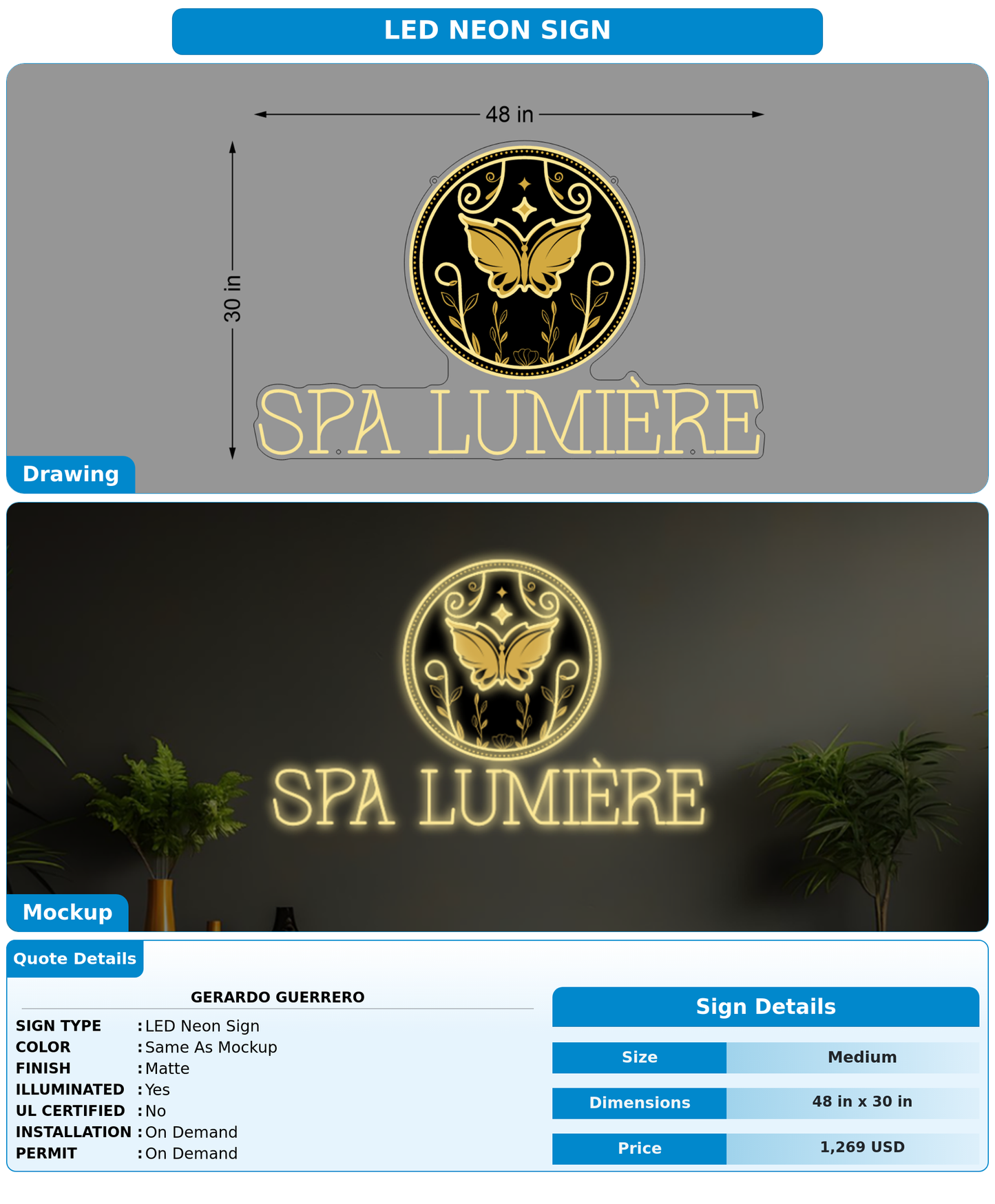 CUSTOM MOCKUP SIGN FOR Gerardo Guerrero