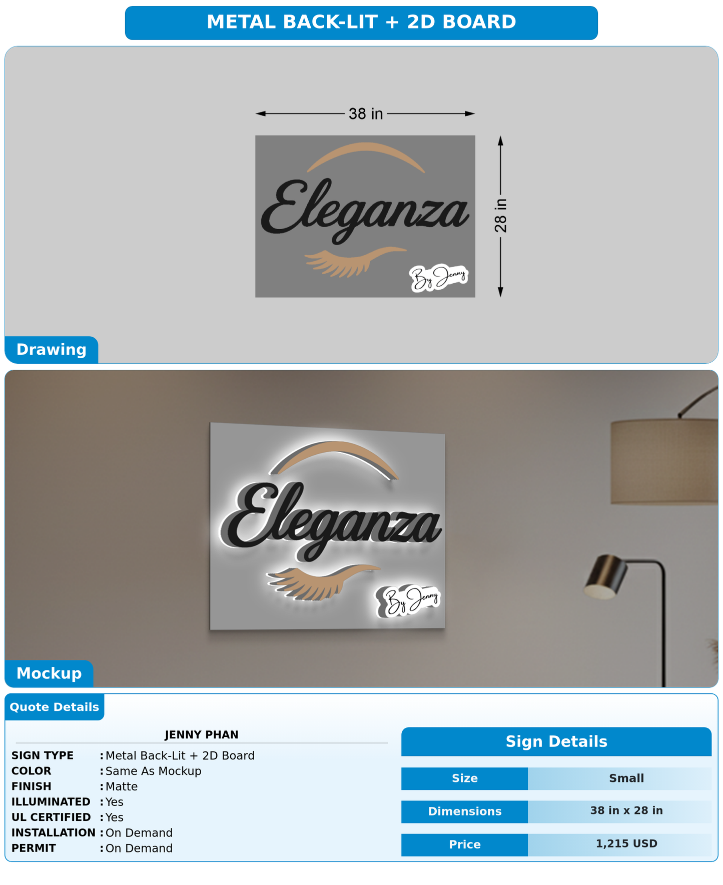 CUSTOM MOCKUP SIGN FOR Jenny Phan
