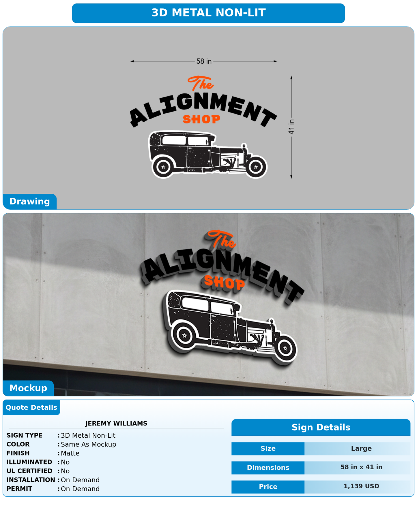 CUSTOM MOCKUP SIGN FOR Jeremy Williams