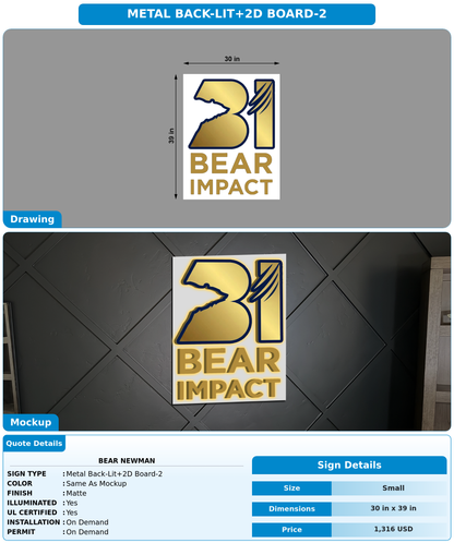 CUSTOM MOCKUP SIGN FOR Bear Newman