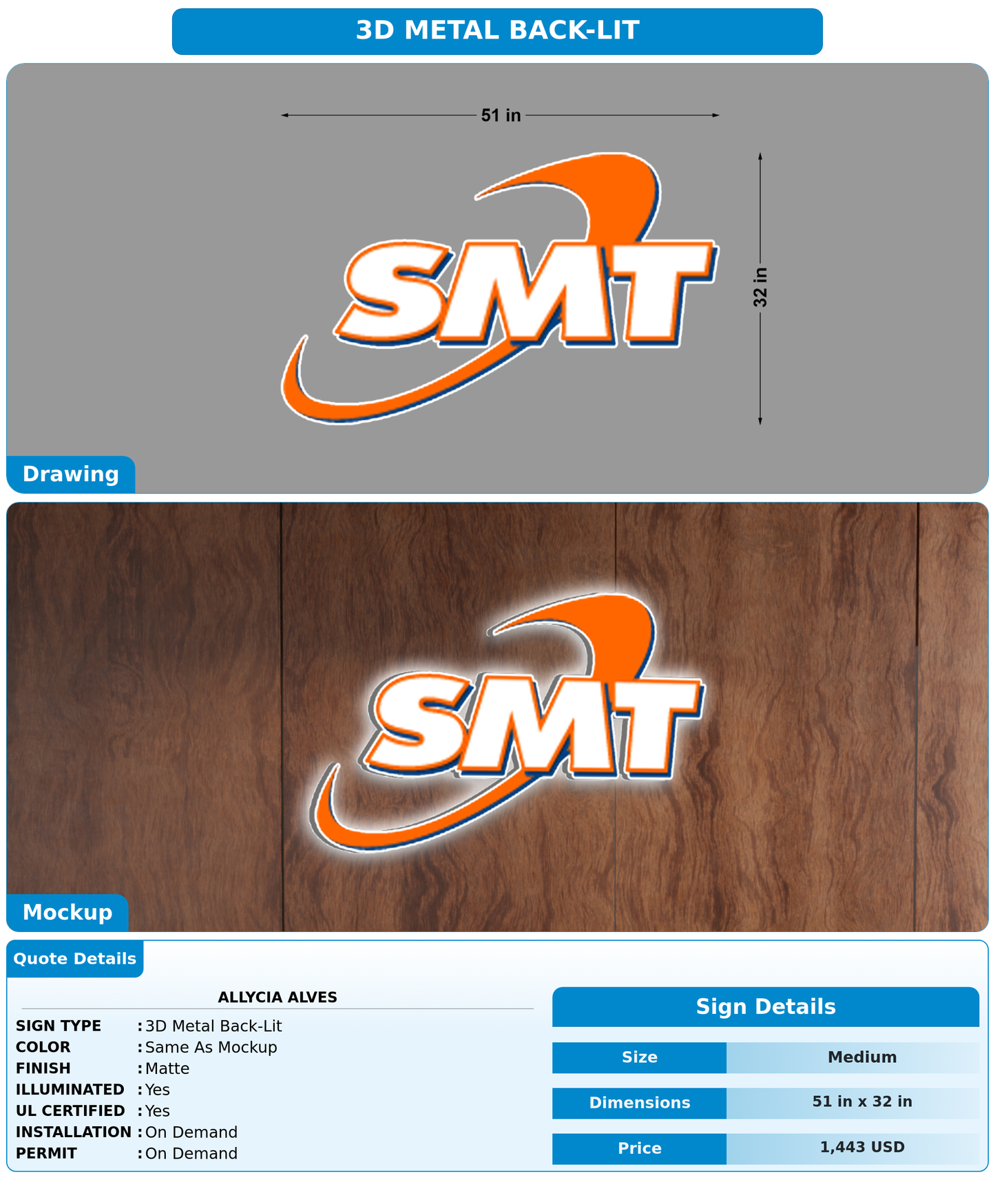 CUSTOM MOCKUP SIGN FOR Allycia Alves