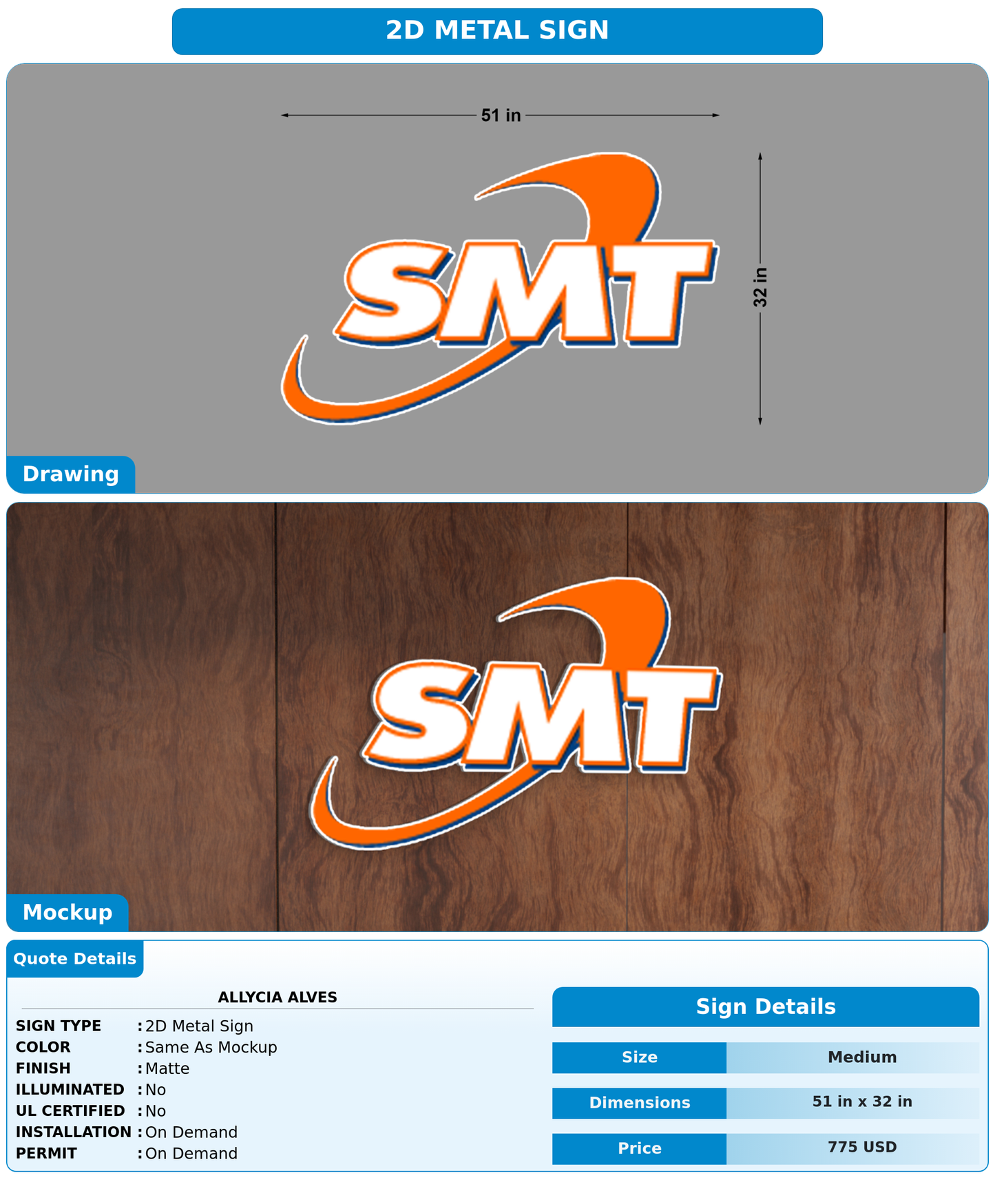 CUSTOM MOCKUP SIGN FOR Allycia Alves