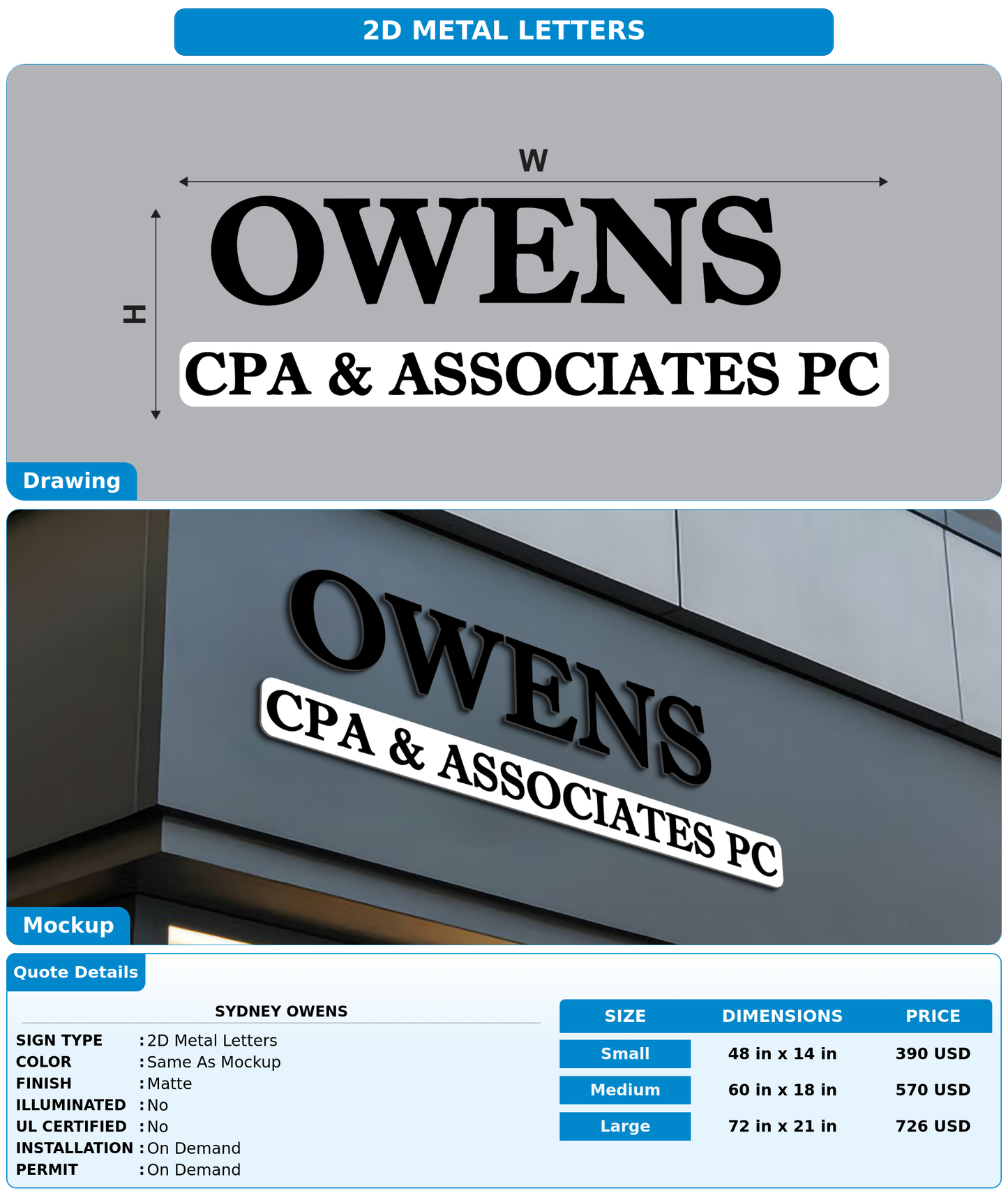 CUSTOM MOCKUP SIGN FOR Sydney Owens