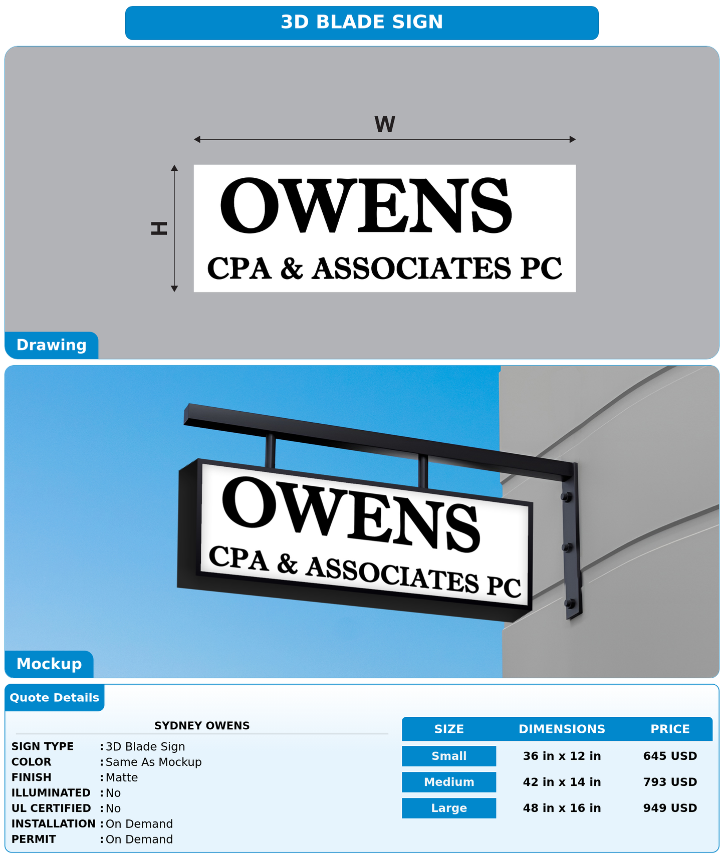 CUSTOM MOCKUP SIGN FOR Sydney Owens