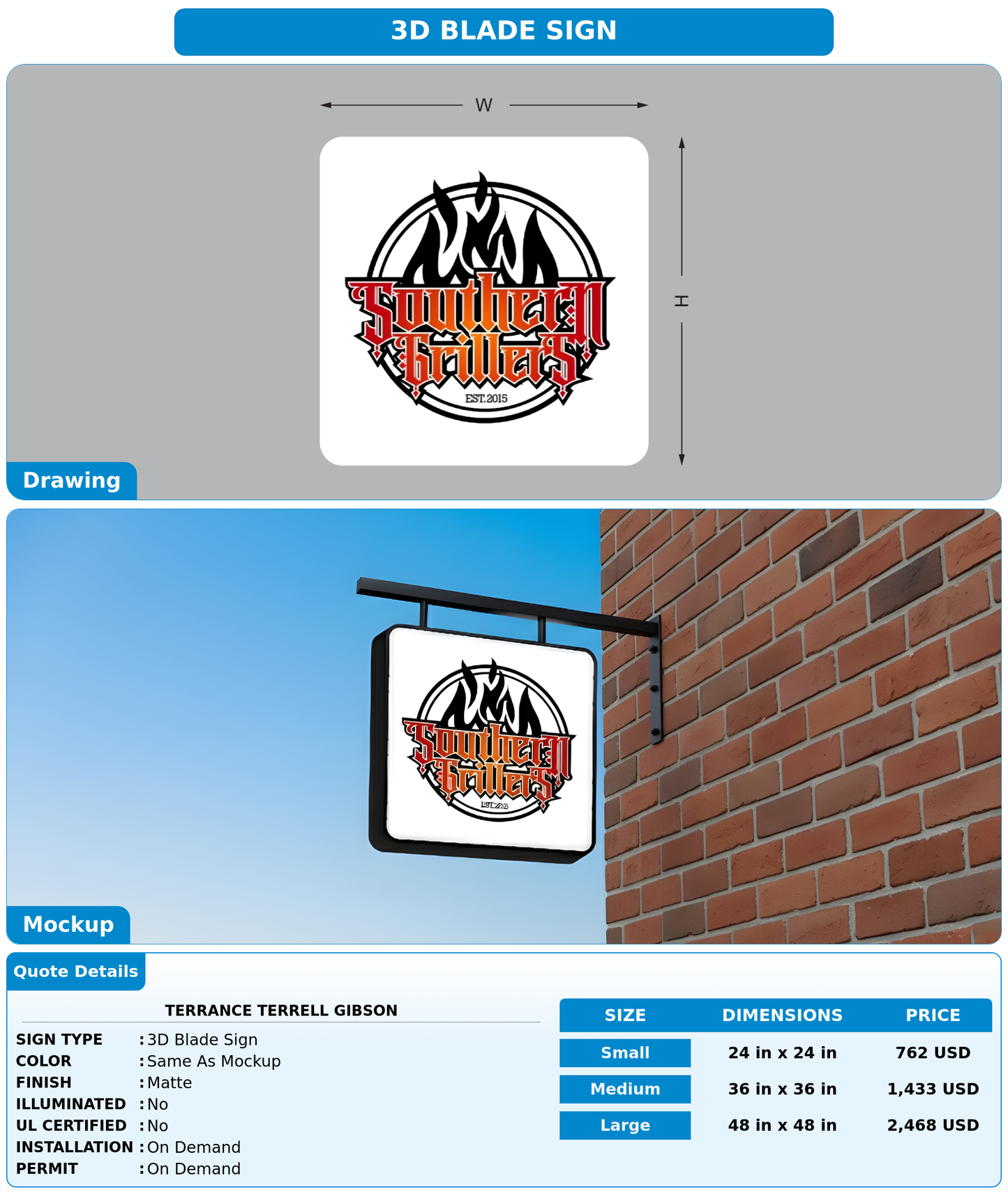 CUSTOM MOCKUP SIGN FOR Terrance Terrell Gibson