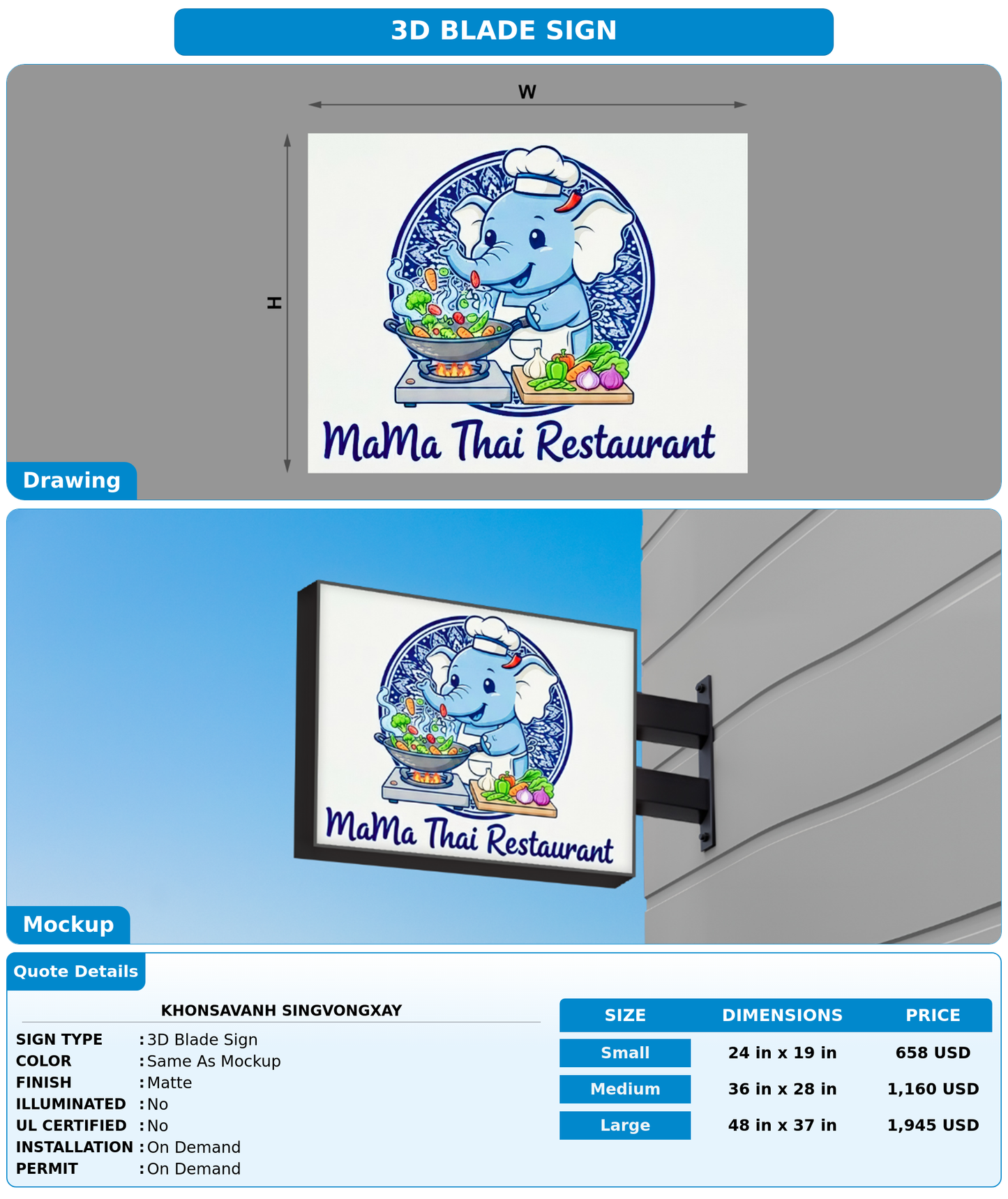CUSTOM MOCKUP SIGN FOR Khonsavanh Singvongxay