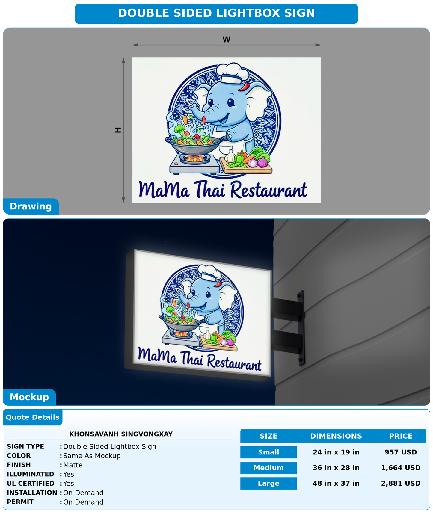 CUSTOM MOCKUP SIGN FOR Khonsavanh Singvongxay